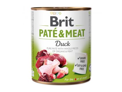 brit pate and meat duck 800 g konzerva pre psov 8595602532346