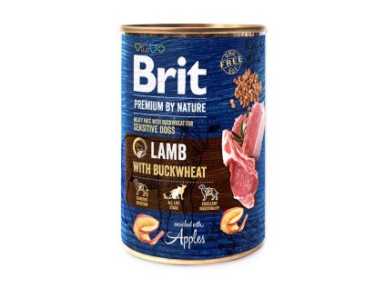 brit premium by nature lamb with buckwheat 400 g konzerva pre psov 8595602538010