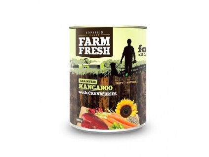 farm fresh konzerva pre psov kengura a brusnice 800 g 8595598900334