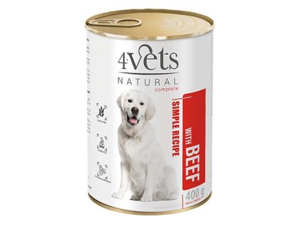 4Vets NATURAL SIMPLE RECIPE s hovädzím mäsom 400g konzerva pre psov