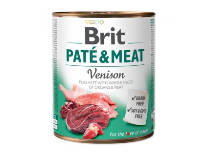 brit pate and meat venison 800 g konzerva pre psov 8595602532377