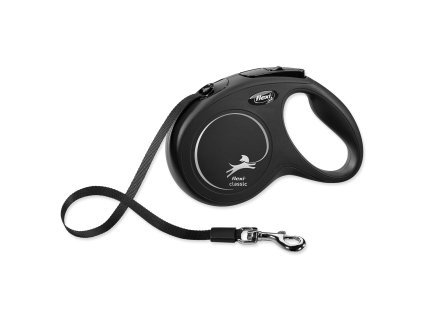 Vodítko Flexi Classic NEW páska M 5 m čierne (do 25 kg)