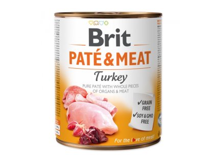 brit pate and meat turkey 800 g konzerva pre psov 8595602532339