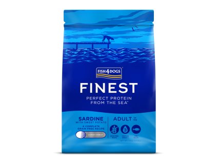 FISH4DOGS Granule veľké pre dospelých psov Finest sardínka so sladkými zemiakmi 1,5kg, 1+