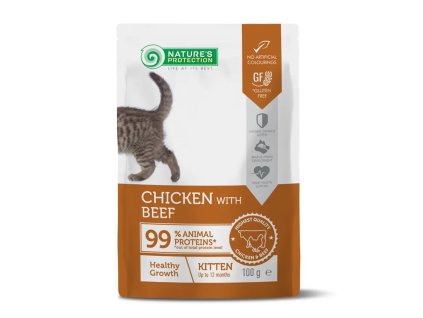 Natures P KAPSICKY cat kitten chicken beef 100 g 4779051636563