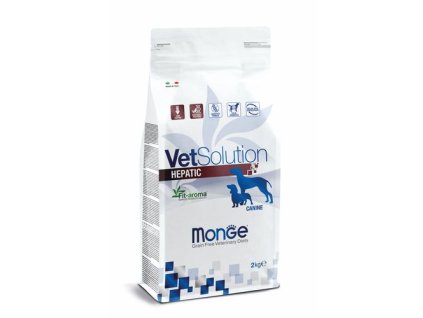 MONGE VetSolution Dog Hepatic 2kg diétne suché krmivo pre psov na podporu funkcie pečene v prípade chronického zlyhania pečene