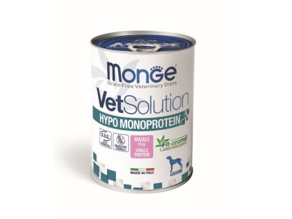 MONGE VetSolution Hypo Monoprotein Pork 400g bravčová diétna paštéta pre psov na zníženie intolerancií na zložky a živiny
