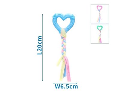 Nobleza hracka pre steniatka gumene srdce s lanom 20 cm 8719138048342