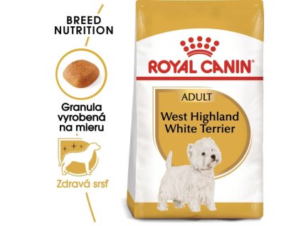 royal canin west highland white terrier adult granule pre dospelych psov plemena west highland white terier nad 10 mesiacov 555