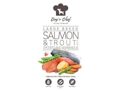 Dogs Chef Salmon Trout with Sweet potato and Asparagus LARGE BREED 2 kg 8588007416915
