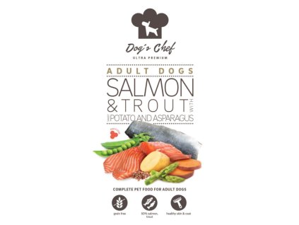Dogs Chef Salmon Trout with Sweet potato and Asparagus 500 g 8588007416090