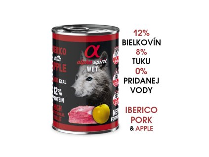 alpha spirit dog wet iberico pork yellow apple 400g