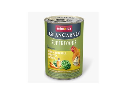 animonda grancarno junior superfoods kuracie brokolica mrkva a lososovy olej 400g