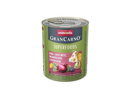 animonda grancarno superfoods hovadzie cervena repa cernice a pupava 800g