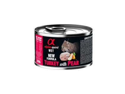 alpha spirit cat adult turkey with pear 200g