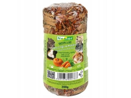 NESTOR GRREN LINE Mini rolka zo sena s mrkvou a tekvicou 200g
