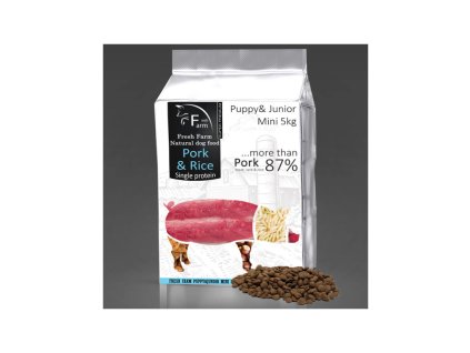 fresh farm puppyjunior mini single protein pork rice 5kg