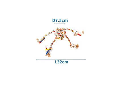 bavlnene lano s loptou a 4 uzlami nobleza 32cm bezove