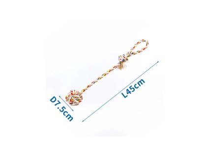 bavlnene lano s loptou nobleza 45cm bezove