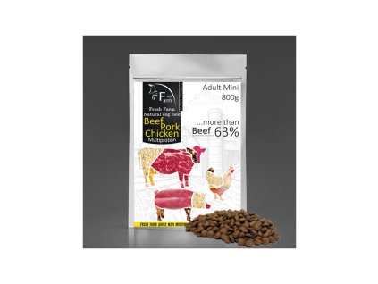 fresh farm adult mini multiprotein beef pork chicken 800g