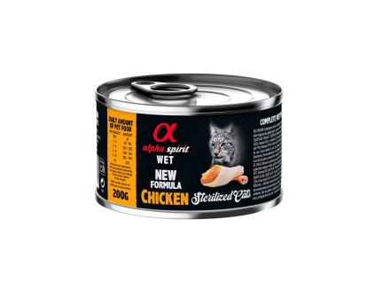 alpha spirit cat adult chicken sterilized 200g