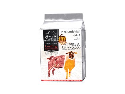 fresh farm adult mediummaxi single protein gf lamb sweet potatoes 10kg