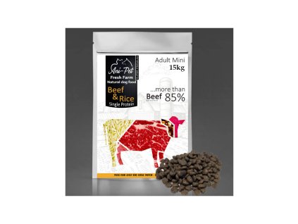 fresh farm single protein adult mini beef rice 15kg