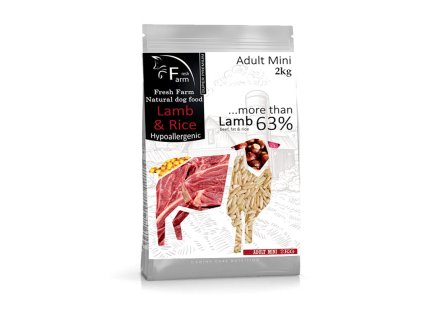 fresh farm adult mini single protein lamb rice 2kg