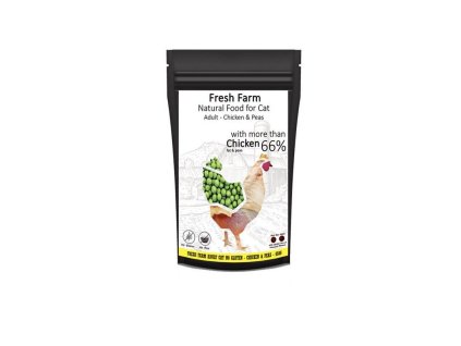 fresh farm no gluten cat adult kuracie s hraskom 550g