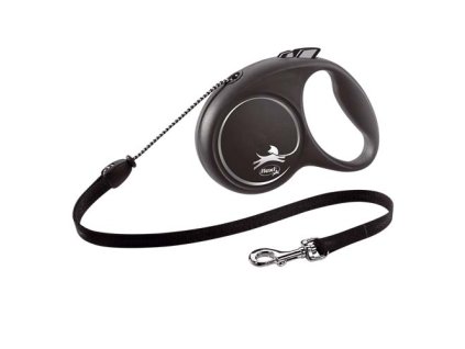 Vodítko Flexi Black Design lanko M 5 m čierne (do 20 kg)