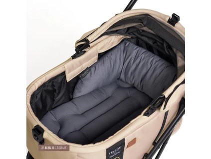 FIKAGO Mäkká podložka s vankúšikom Mushroom Grey L