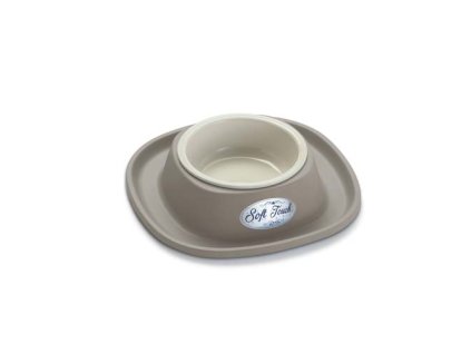 COBBYS PET Soft Touch PP 20x20x3,5cm držiak z gumy s plastovou miskou 0,23l