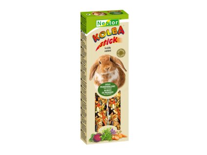NESTOR Tyčinka pre zajace s bylinkami, senom a zeleninou 2ks / 115g