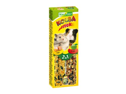 NESTOR Tyčinka 2 v 1 pre hlodavce a králiky - vajce a ovocie 2ks/115g
