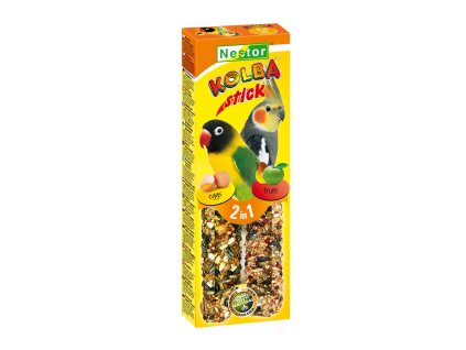NESTOR Tyčinka 2 v 1 pre papagáje s vajíčkom a ovocím 2ks 115g
