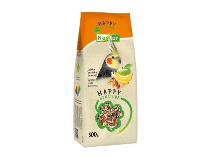 NESTOR HAPPY krmivo pre stredné papagáje s ovocím a orechmi 500g