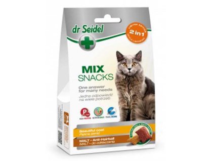 DR. SEIDEL snacks for cats - MIX 2 in 1 for beautiful coat & malt 60g