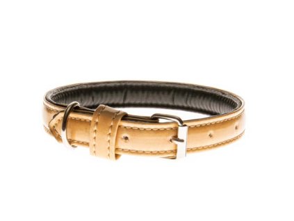 COBBYS PET Obojok z pravej brúsenej kože béžový 20mm/50cm