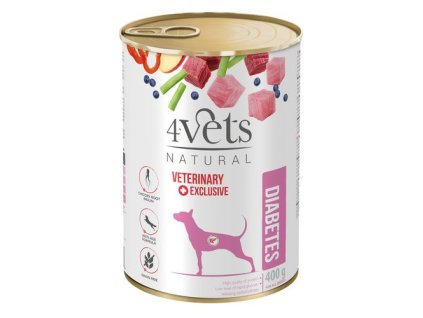 4Vets NATURAL VETERINARY EXCLUSIVE DIABETES 400g pre psov s cukrovkou