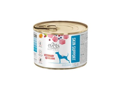4Vets NATURAL VETERINARY EXCLUSIVE SKIN SUPPORT 185g pre psov pri ochoreniach kože