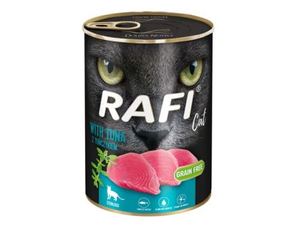 RAFI Cat Sterilized Grain Free - Bezlepková konzerva s tuniakom pre sterilizované mačky 400g - konzerva