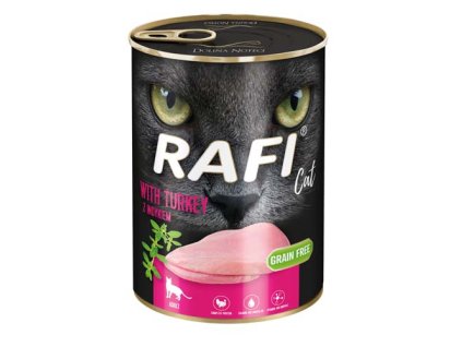 RAFI Cat Grain Free - Bezlepková konzerva s morčacím mäsom pre mačky 400g - konzerva