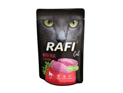RAFI Cat Grain Free - Bezlepková kapsička s teľacím mäsom pre mačky 100g