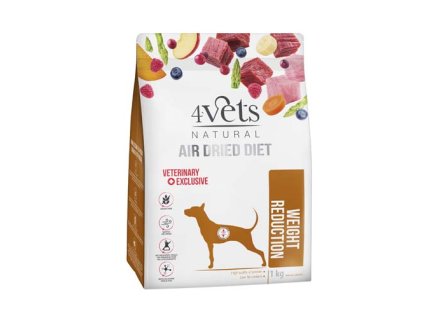 4Vets AIR DRIED NATURAL VETERINARY EXCLUSIVE WEIGHT REDUCTION 1kg sušené krmivo pre psov na redukciu hmotnosti