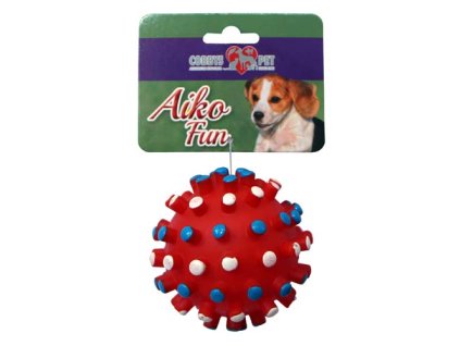 COBBYS PET AIKO FUN Lopta s pichliačmi 8,5cm gumená hračka pre psov