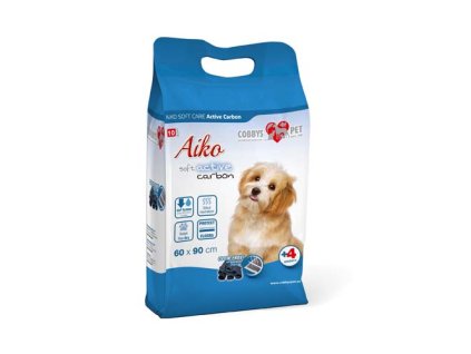 AIKO Soft Care Active Carbon 60x90cm 10ks plienky pre psov s aktívnym uhlím so štyrmi samolepkami na uchytenie