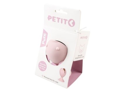 EBI PETIT PUFFI ružová hračka pre mačky s catnip guľou alebo držiak na pochúťky v jednom 9,5x5,5x5,5cm