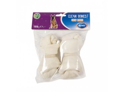 DUVO+ CELAN BONES! Uzol biely z byvolej kože 14cm 2ks 155g
