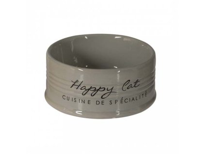 DUVO+ Keramická miska pre mačky HAPPY CAT - sivá 10,5cm 300ml
