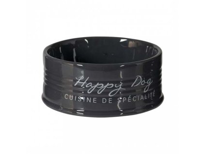 DUVO+ Keramická miska pre psov HAPPY DOG - antracit 14,5cm 520ml